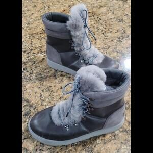 UGG Australia VIKI WATERPROOF Gray Winter Boots Lace Up 1017493 Womens Shoes 9.5